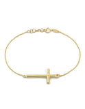 Bonita Pulsera Cruz Oro Solido 10k