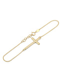 Bonita Pulsera Cruz Oro Solido 14k