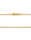 Cadena Barbada Inglesa Diamantada 60 Cm 3 Mm Oro Italiano Sólido 14k