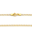 Cadena Caballero Barbada Diamantada 3mm 65 Cm Oro Sólido 14k