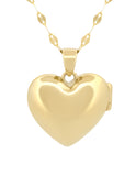 Cadena Con Dije Relicario De Corazón Con Mica 1.5 cm 14k