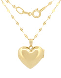 Cadena Con Dije Relicario De Corazón Con Mica 1.5 cm 14k