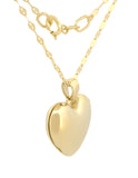 Cadena Con Dije Relicario De Corazón Con Mica 1.5 cm 14k