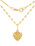 Cadena Gargantilla Corazón Puntos 0.8 cm Oro Solido 14k