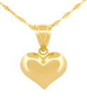 Cadena Gargantilla Corazon Mediano Liso 1.1 cm Oro Amarillo Solido 14k