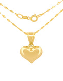 Cadena Gargantilla Corazon Mediano Liso 1.1 cm Oro Amarillo Solido 14k