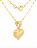 Cadena Gargantilla Corazón Liso 1.0 cm Oro Amarillo Sólido 14k