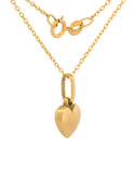 Cadena Gargantilla Corazon Liso 8 mm Oro Solido 18k