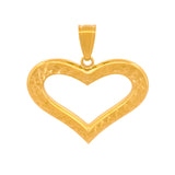 Dije Corazón Contorno 2 Vistas 2.5 cm Oro Sólido 14k