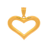 Dije Corazón Contorno 2 Vistas 2.5 cm Oro Sólido 14k