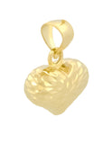 Dije Corazón Facetado 1 cm Oro Amarillo Sólido 14k