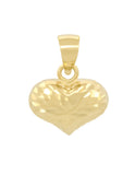 Dije Corazón Facetado 1 cm Oro Amarillo Sólido 14k