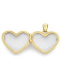 Cadena Con Dije Relicario De Corazón Con Mica 1.5 cm 14k