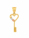 Dije Llave Corazón Bolas Facetadas 1.9 cm Sólido 14k