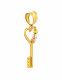 Dije Llave Corazón Bolas Facetadas 1.9 cm Sólido 14k