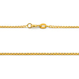 Cadena Barbada 2.5 mm 60 Cm Oro Amarillo Sólido 14k