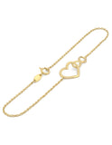 Pulsera Para Dama Corazon e Infinito Enlazados Oro Sólido 14k