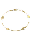 Pulsera Corazones Enlazados y Espejos Oro Solido 10k