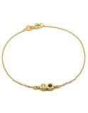 Pulsera Diamante y Zafiro Oro Sólido 14k