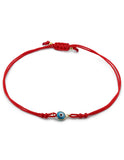 Pulsera Ajustable Hilo Rojo Ojito Oro Solido 10k