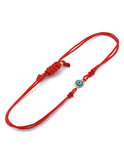 Pulsera Ajustable Hilo Rojo Ojito Oro Solido 10k