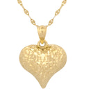 Cadena Gargantilla Corazon Facetado 2 Vistas 1.5 cm  Oro Amarillo Solido 14k