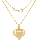 Cadena Gargantilla Corazon Facetado 2 Vistas 1.5 cm  Oro Amarillo Solido 14k