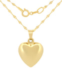 Gargantilla Corazon Mediano Liso 1.2 cm Oro Sólido 14k