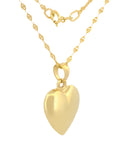 Gargantilla Corazon Mediano Liso 1.2 cm Oro Sólido 14k