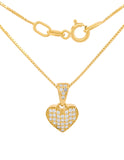 Cadena Gargantilla Corazon Zirconias 0.9 cm Oro Solido 14k