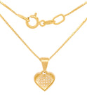 Cadena Gargantilla Corazon Zirconias 0.9 cm Oro Solido 14k