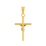 Dije Cristo Tubo Liso 3.1 cm Oro Sólido 10k