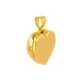 Dije Corazón Relicario Liso Oro Sólido 14k