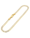 Pulso Barbada Diamantada 4 mm Oro Sólido 14k