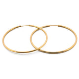 Arracadas Lisas 5.5 Cm Oro Sólido 14k