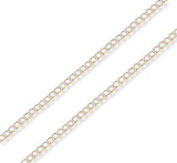 Cadena Barbada Diamantada 2 mm Oro Italiano Sólido 14k 60 cm