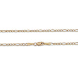 Cadena Figaro 3mm 60 Cm Diamantada Oro Sólido 14k