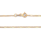 Cadena Estilo Cartier Diamantada Oro Italiano Sólido 14k 50 cm