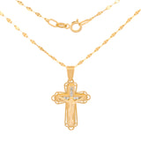 Preciosa Cadena Dije Cristo Con Contorno 1.8 cm Oro Solido 14k