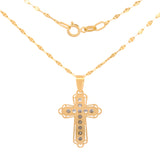 Preciosa Cadena Dije Cristo Con Contorno 1.8 cm Oro Solido 14k