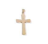 Dije Cristo Liso Oro Sólido 14k  2.5 Cm