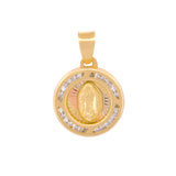 Dije Medalla Virgen De Guadalupe 1 Cm 2 Oros Sólido 14k