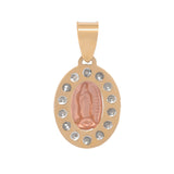 Dije Virgen Mini Rosa Oro Sólido 10K 1.1 cm