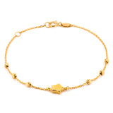 Hermosa Pulsera Pulso Estrella Oro Sólido 10k