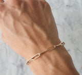 Hermosa Pulsera Hueca 5 mm Oro Sólido 14k