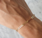 Pulsera Clip Oro Solido 14k