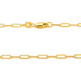 Cadena Gargantilla Clip 2 por 5 mm 55 cm Oro Sólido 14k