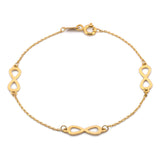 Bonita Pulsera Infinitos Oro Solido 14k